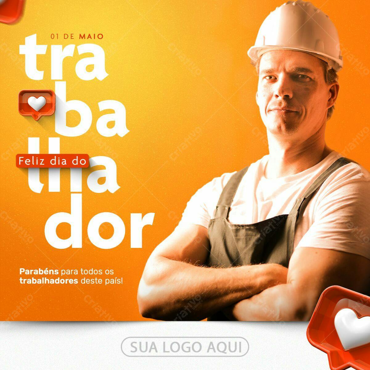 Postagem Dia do Trabalhador PSD Editável