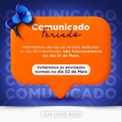 Dia Do Trabalhador Comunicado
