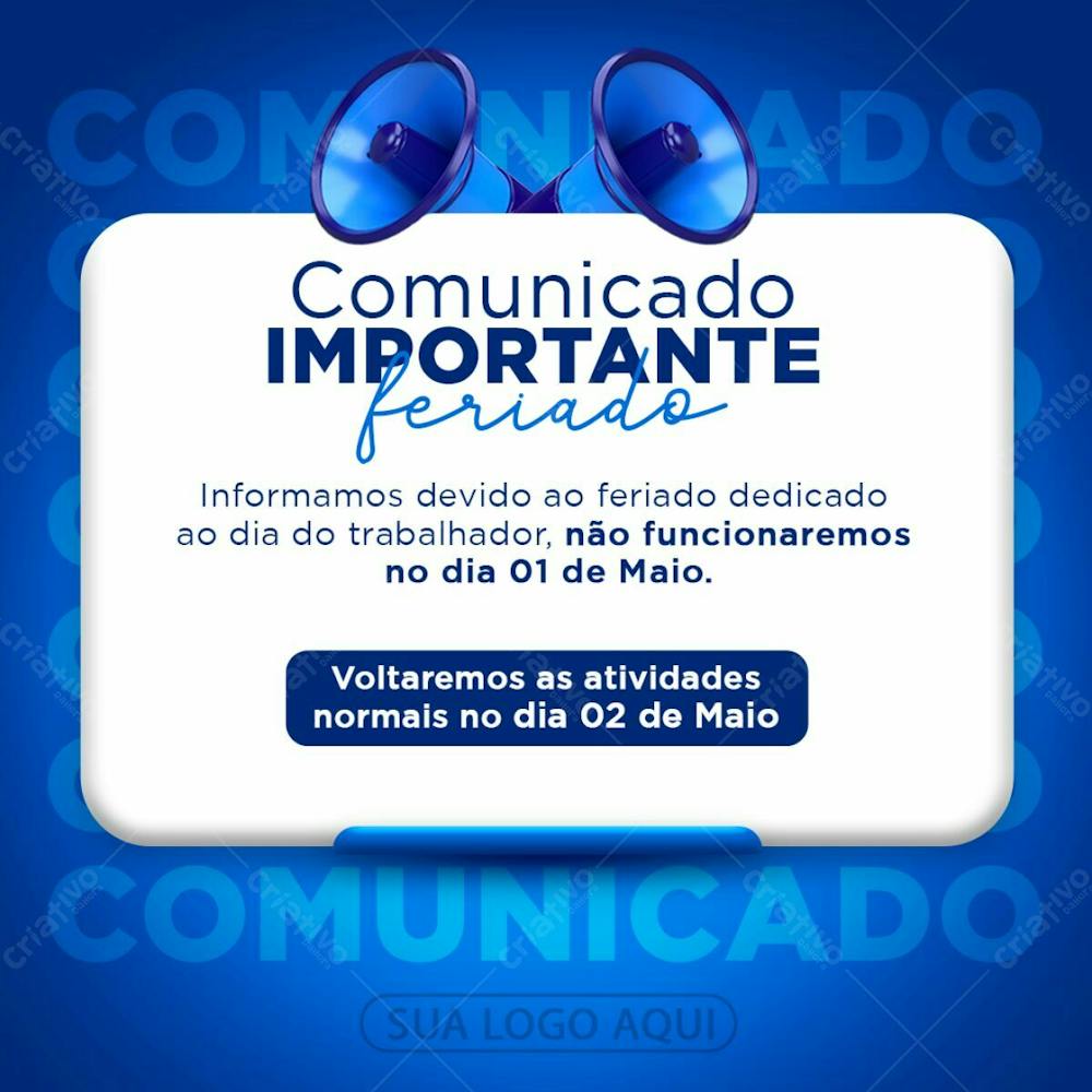 Dia Do Trabalhador Comunicado