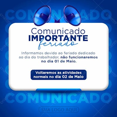 Dia Do Trabalhador Comunicado