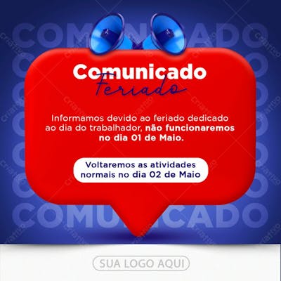 Dia Do Trabalhador Comunicado