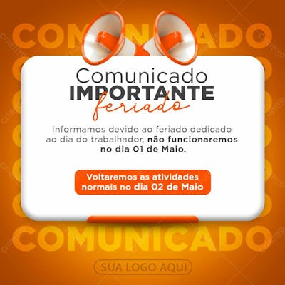 Dia Do Trabalhador Comunicado