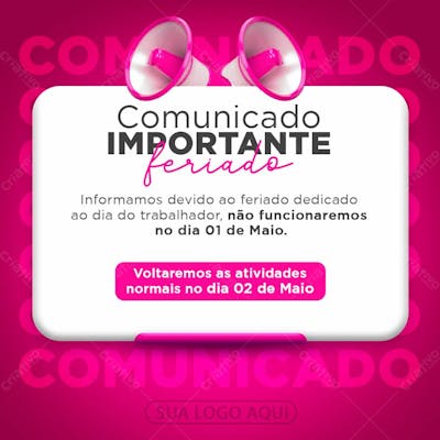 Dia Do Trabalhador Comunicado