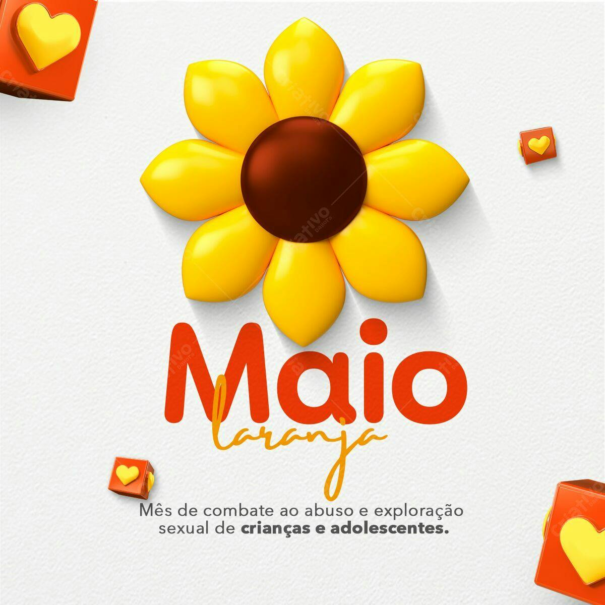 Post para o Maio Laranja PSD Editável