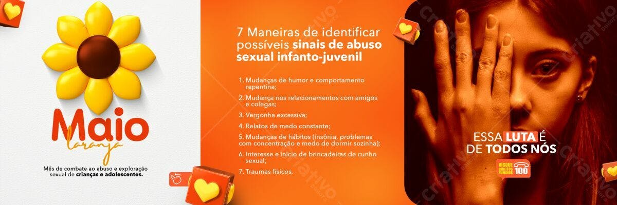 Flyer Maio Laranja PSD Editável