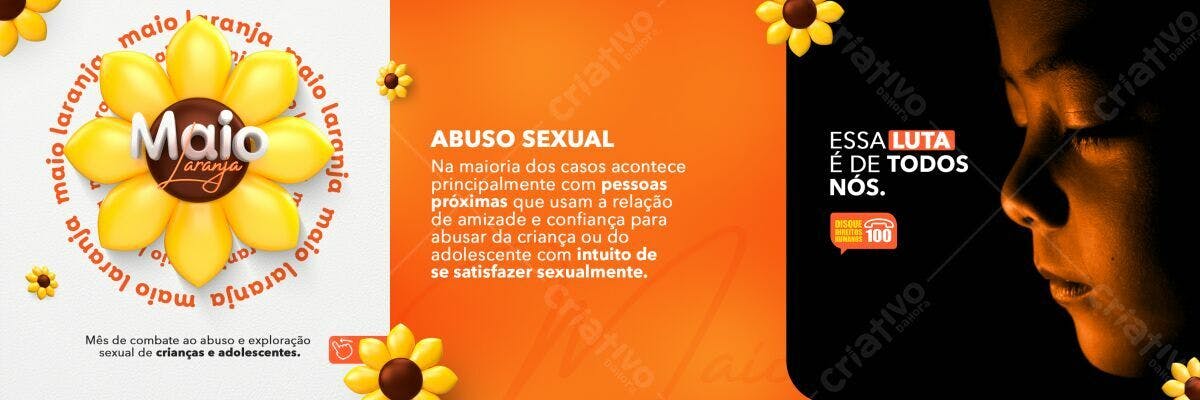 Banner Maio Laranja PSD Editável