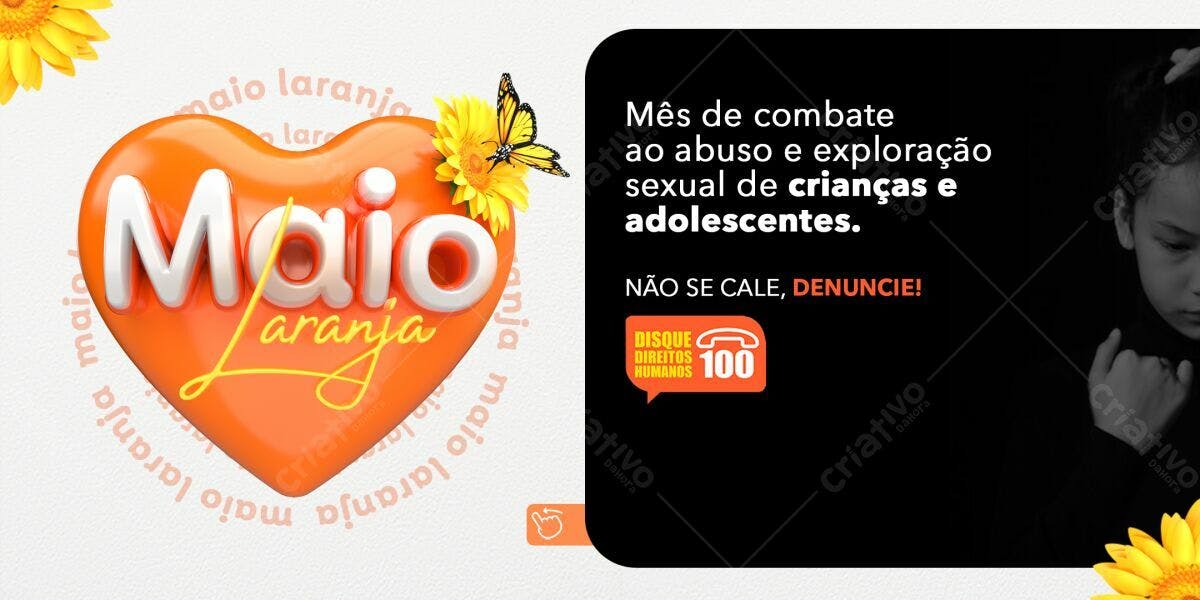 Banner Maio Laranja PSD Editável