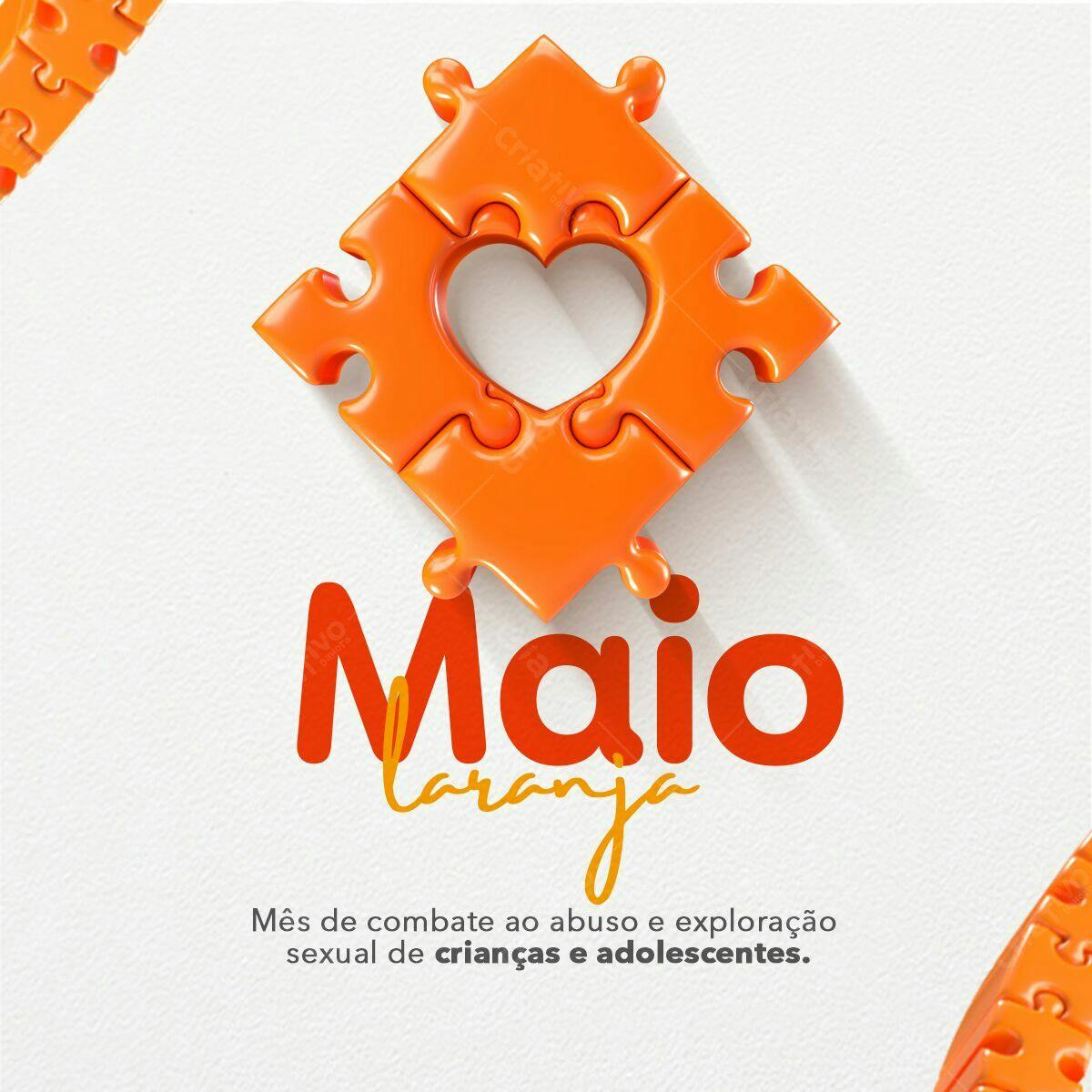 Postagem Maio Laranja PSD Editável