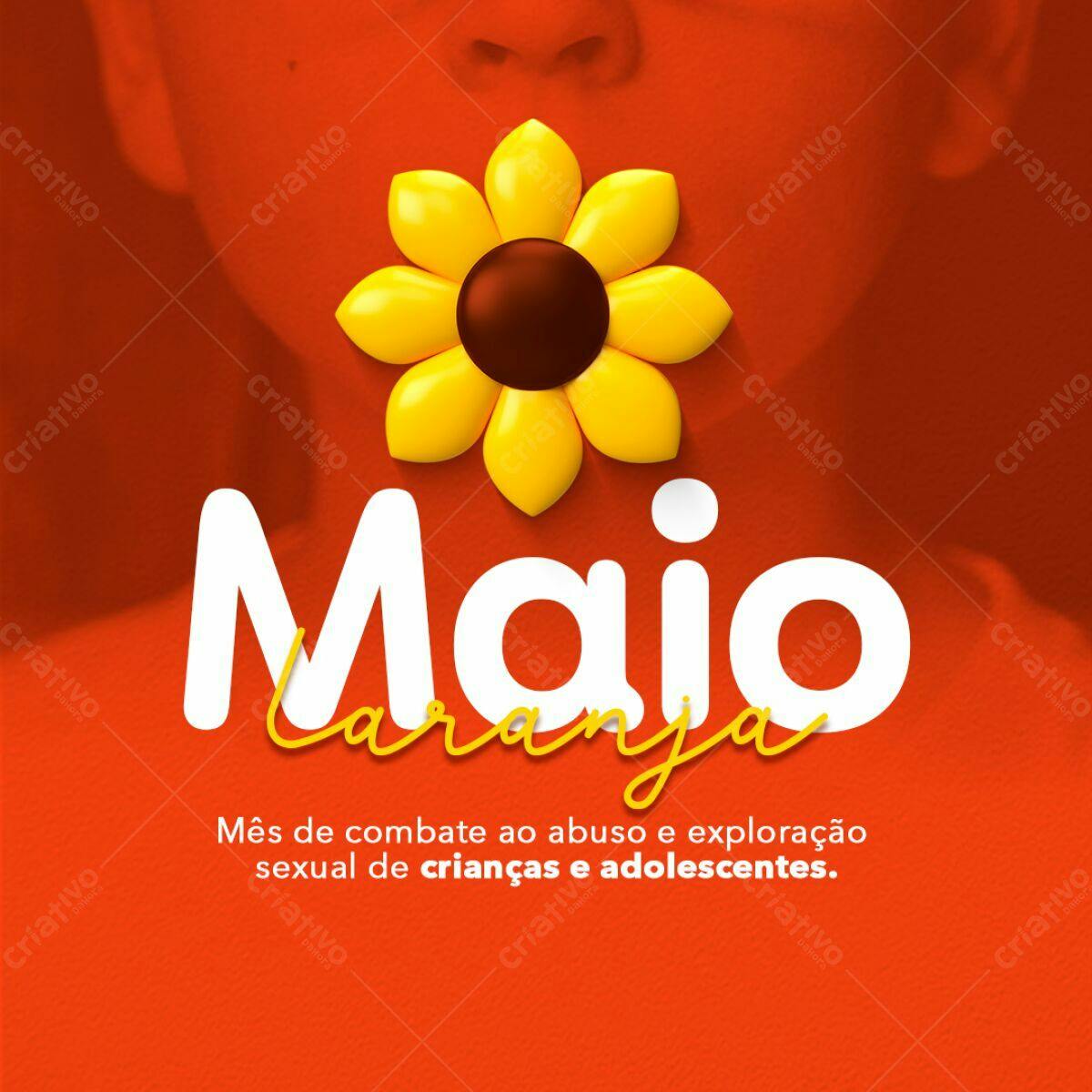 Post para Maio Laranja PSD Editável