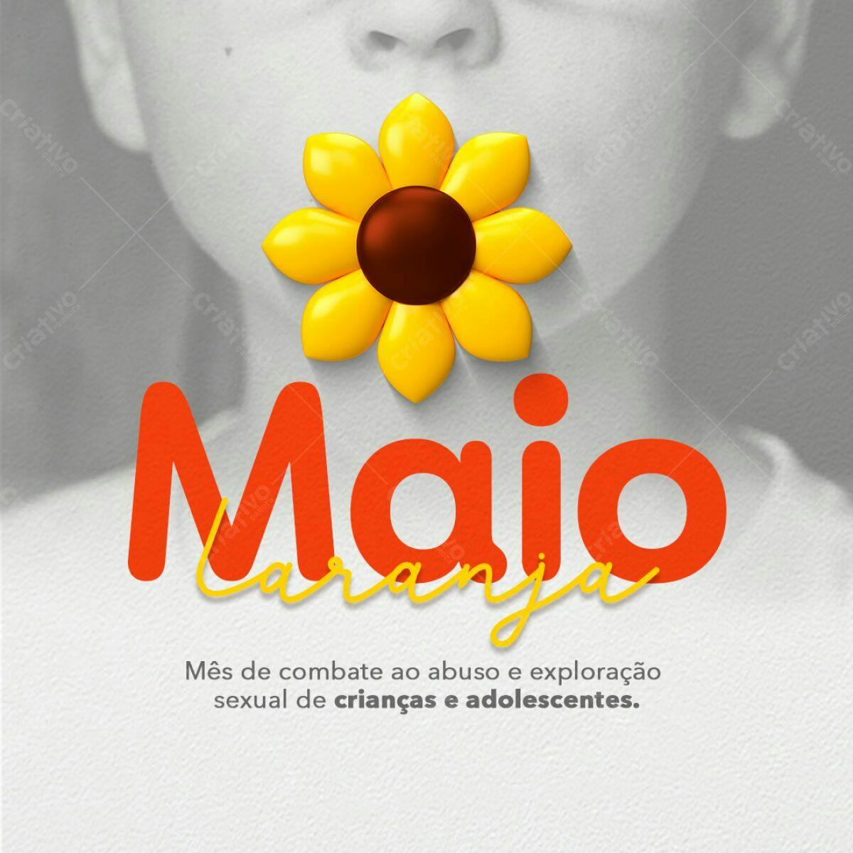 Flyer Maio Laranja PSD Editável
