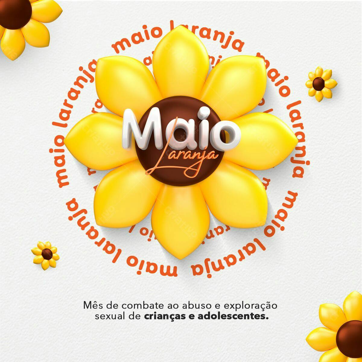 Flyer Maio Laranja PSD Editável