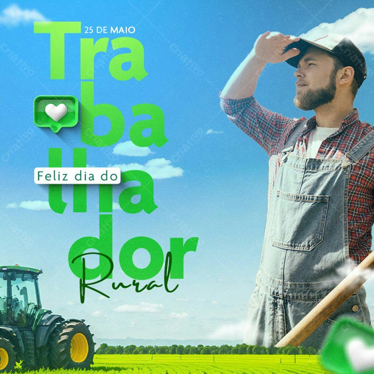 Postagem Dia do Trabalhador Rural PSD Editável
