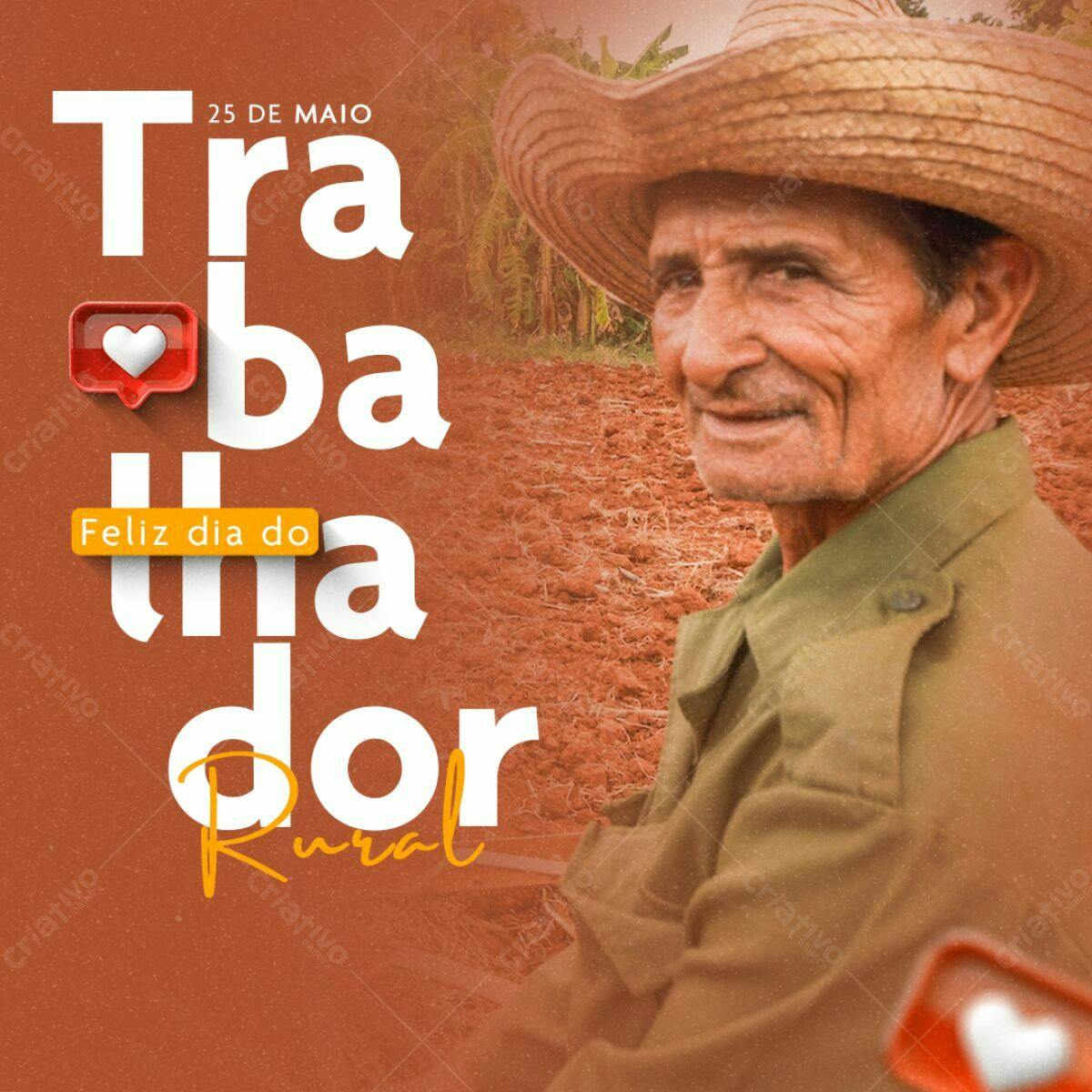 Postagem Dia do Trabalhador Rural PSD Editável
