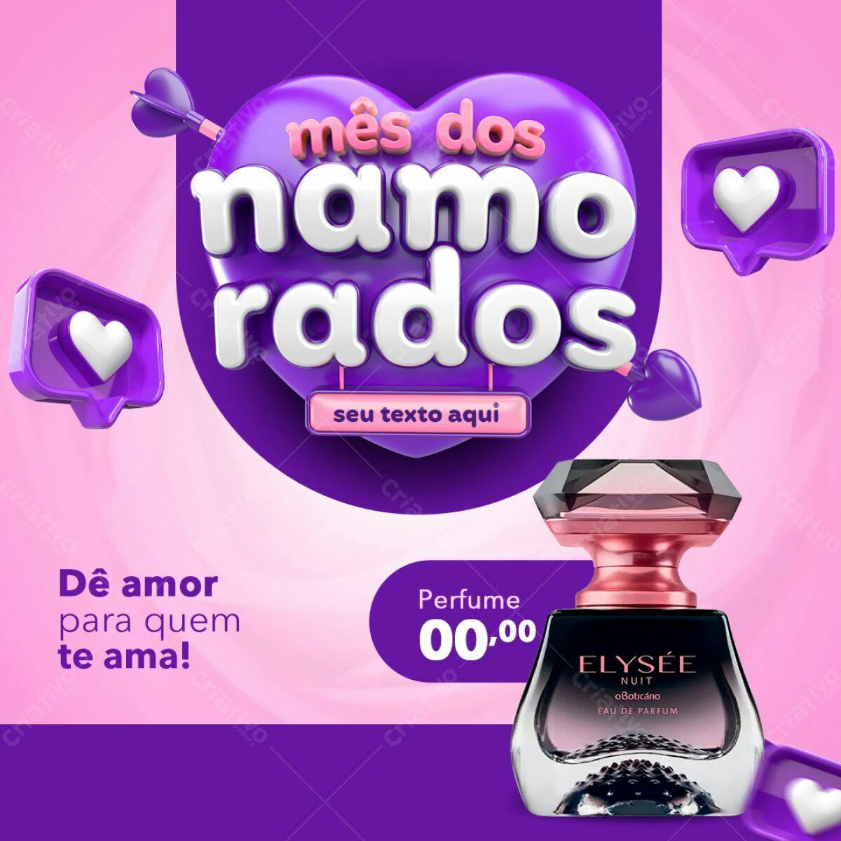 Flyer Mês dos Namorados PSD Editável