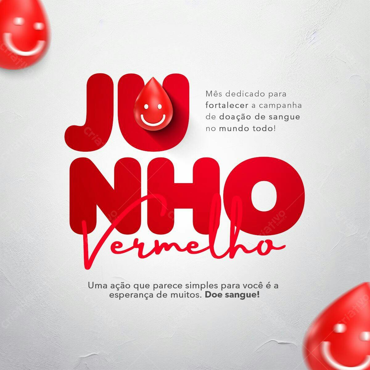 Post para Junho Vermelho PSD Editável