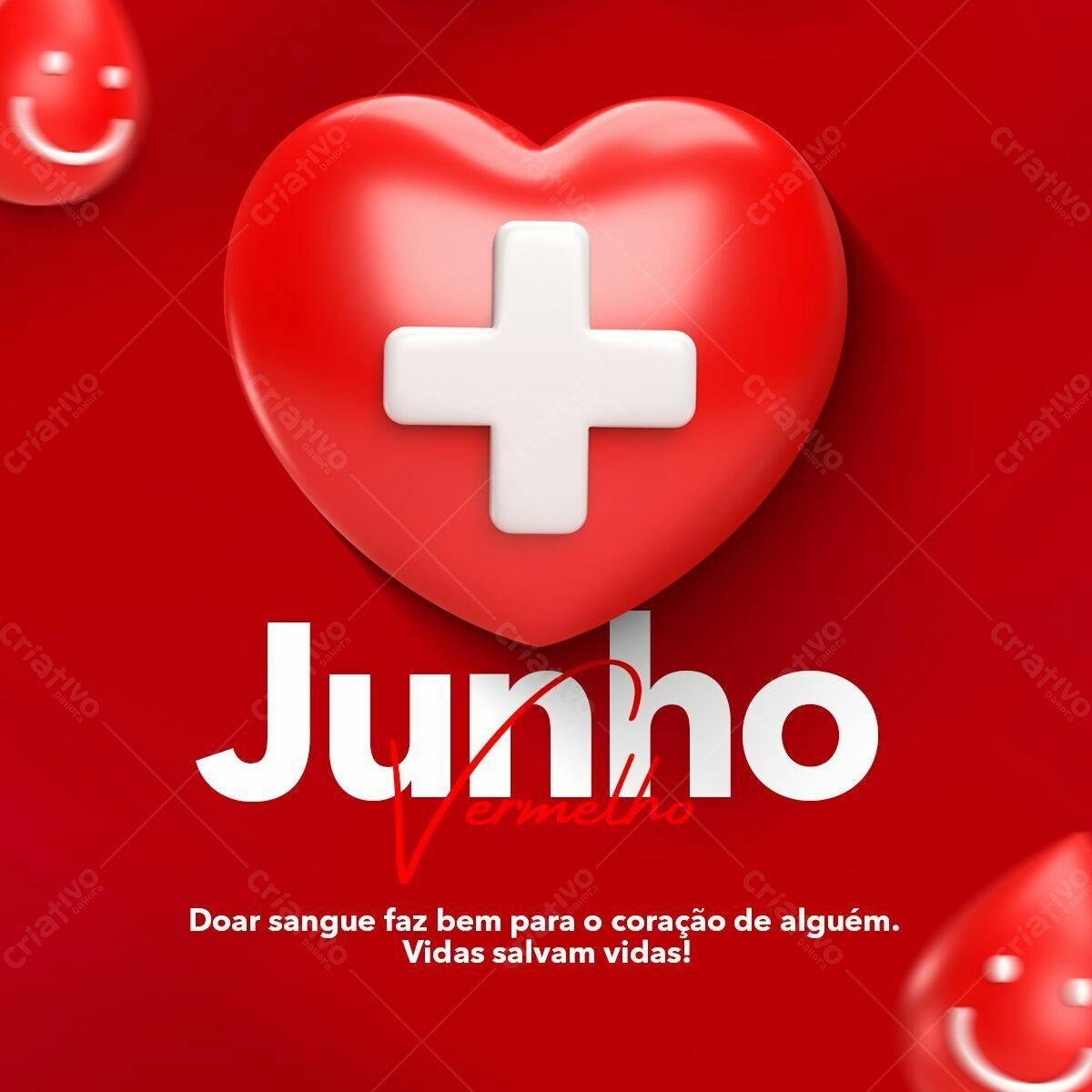 Flyer Junho Vermelho PSD Editável
