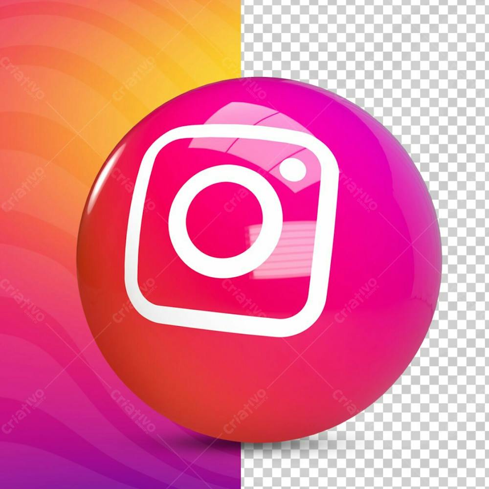 Ícone Instagram 3D Para Composição Psd
