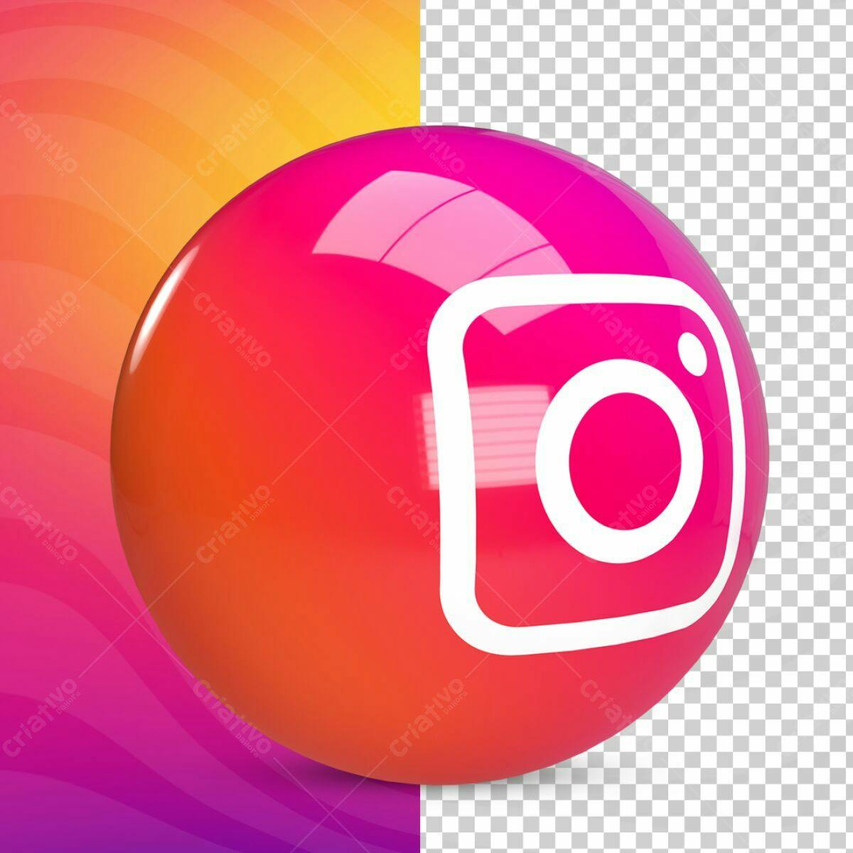 Ícone Instagram Esfera PSD Editável