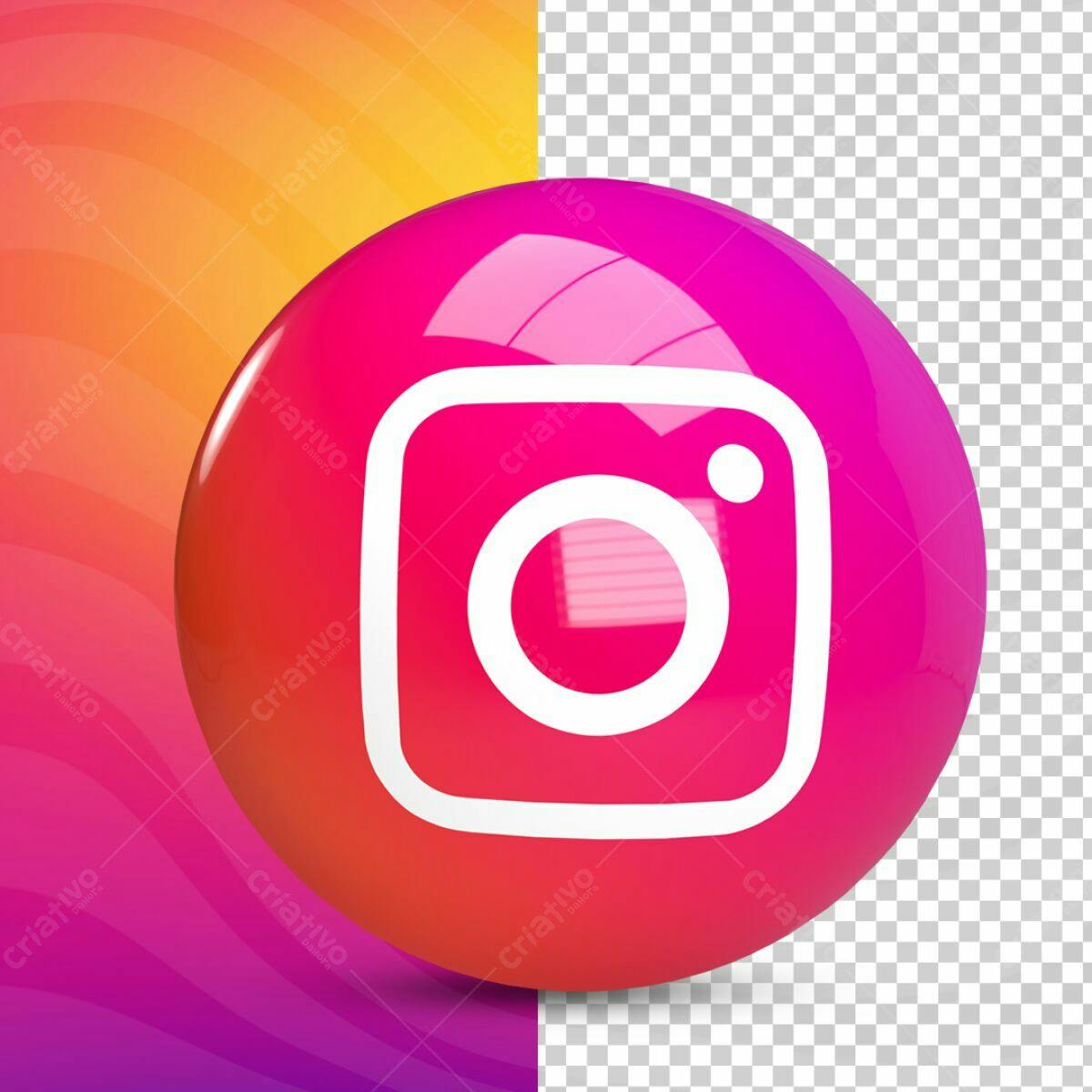 Ícone Instagram em Esfera PSD Editável