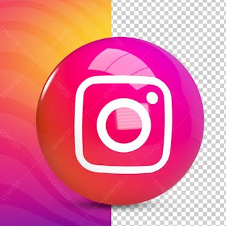 Logotipo brilhante do instagram ícone 3d