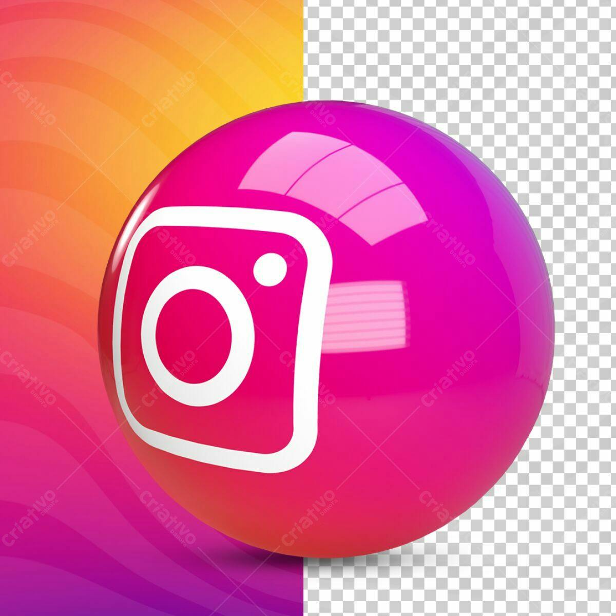 Ícone Instagram Esfera PSD Editável