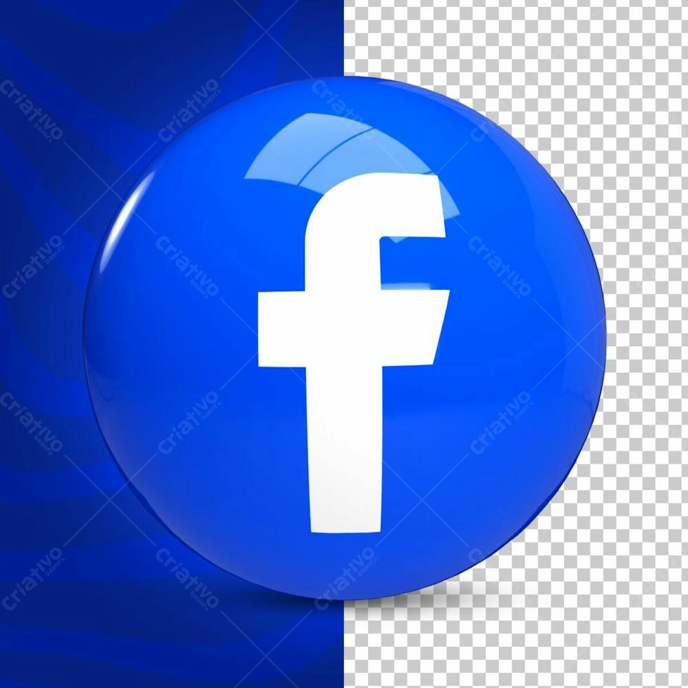 Ícone Facebook 3D Para Composição Psd