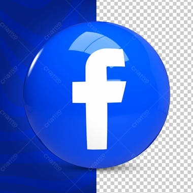 ícone facebook 3d para composição psd