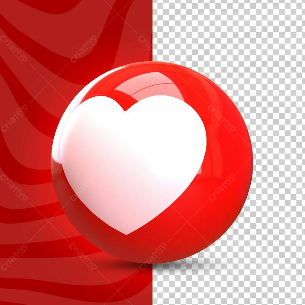 Renderização 3D Ícone De Reação Emoji De Amor