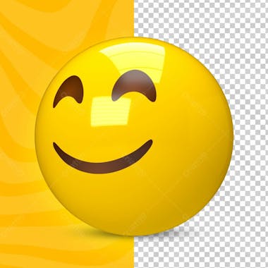 Emoji 3d feliz sorrindo olhando para cima