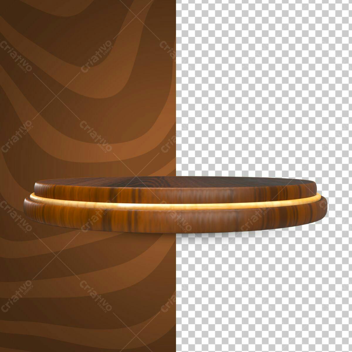 Selo 3D de premiação madeira marrom dourado
