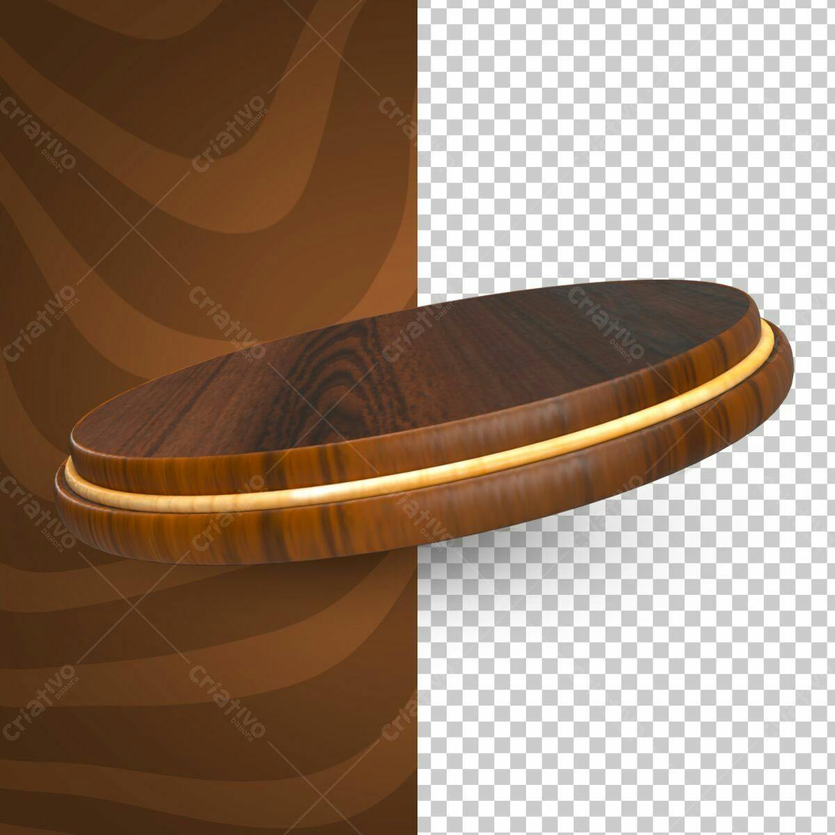 Selo 3D de reconhecimento madeira marrom e dourado