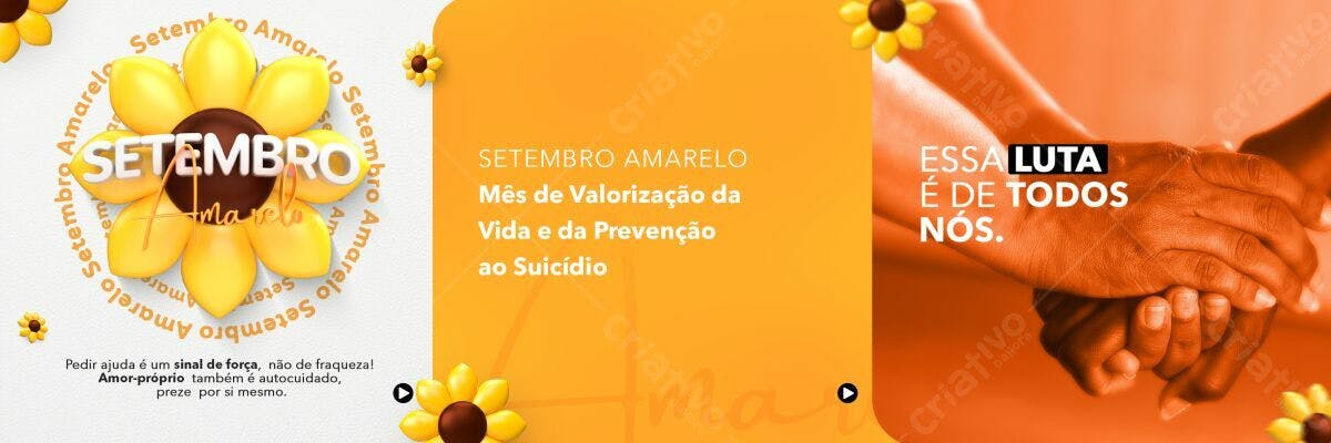 Kit Banner Setembro Amarelo PSD Editável