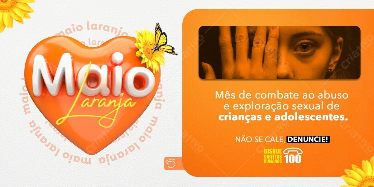Post para o Maio Laranja PSD Editável