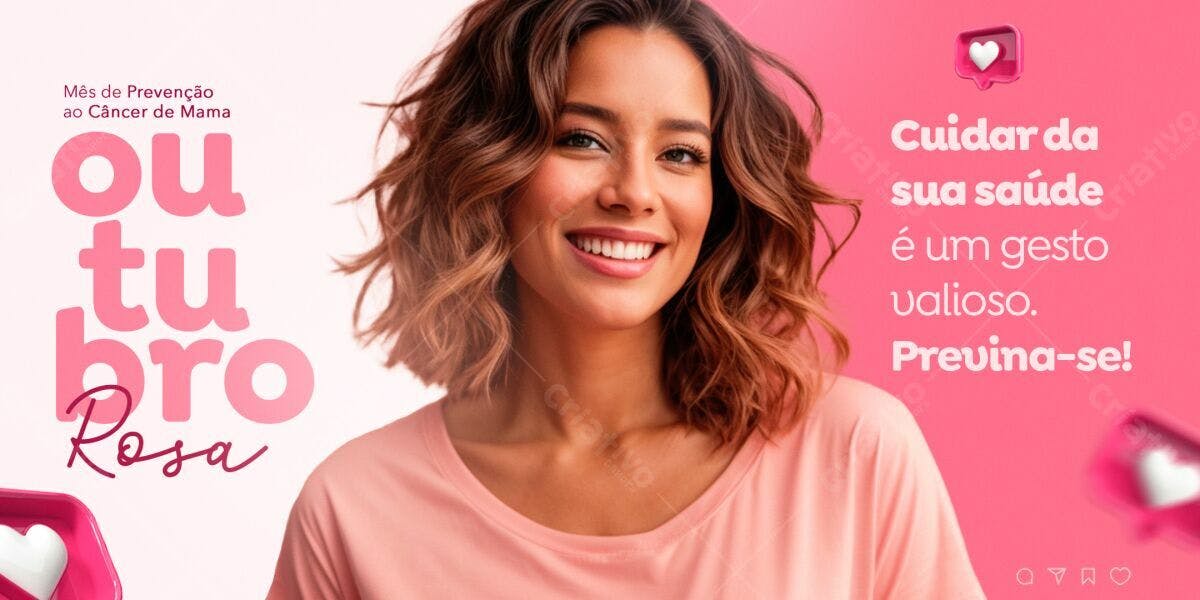 Banner Outubro Rosa PSD Editável