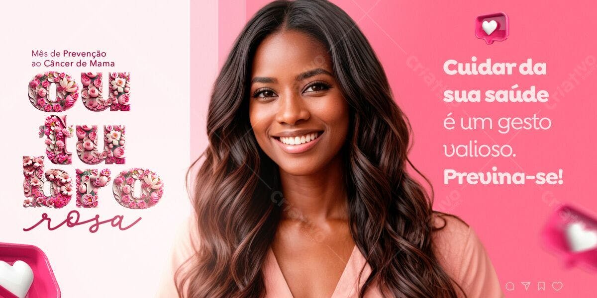 Banner Outubro Rosa PSD Editável