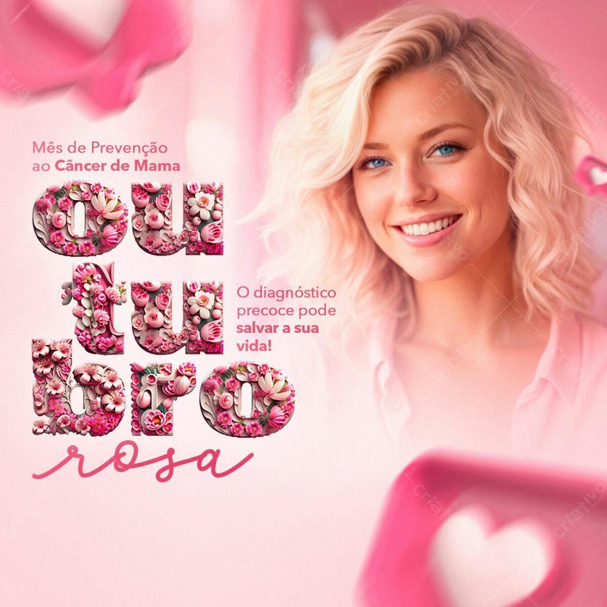 Post para Outubro Rosa PSD Editável