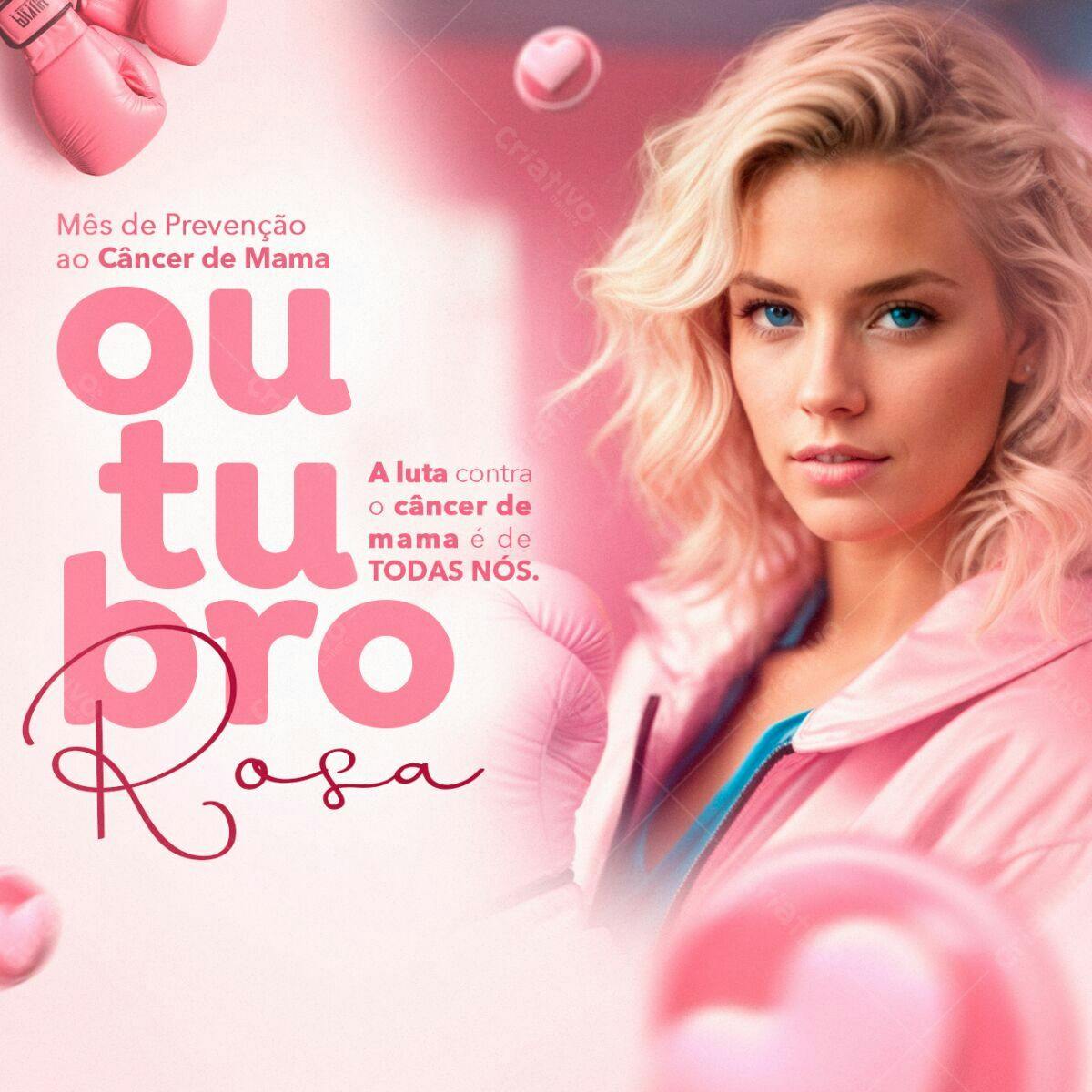 Flyer Outubro Rosa PSD Editável