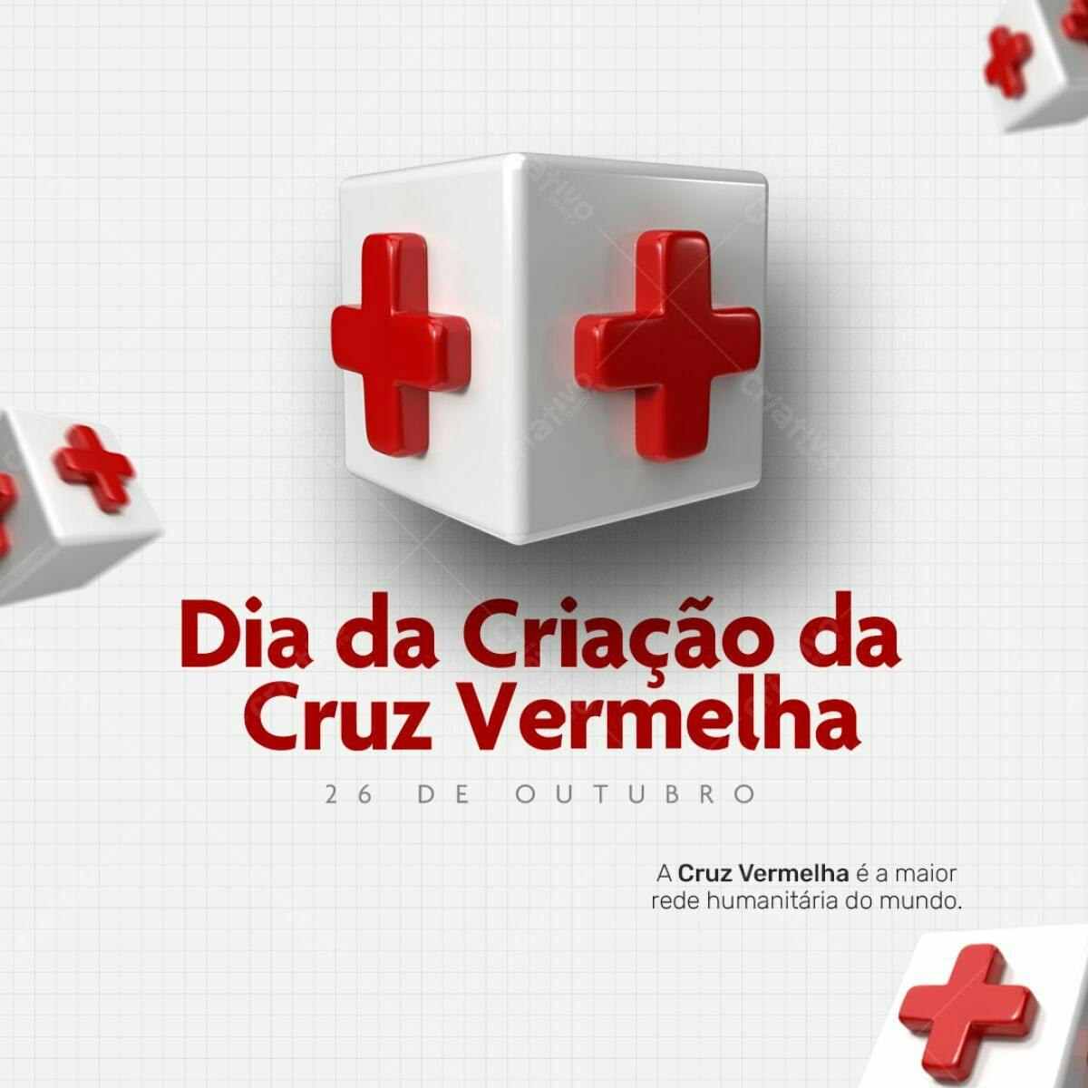 Post para Dia da Criação da Cruz Vermelha PSD Editável