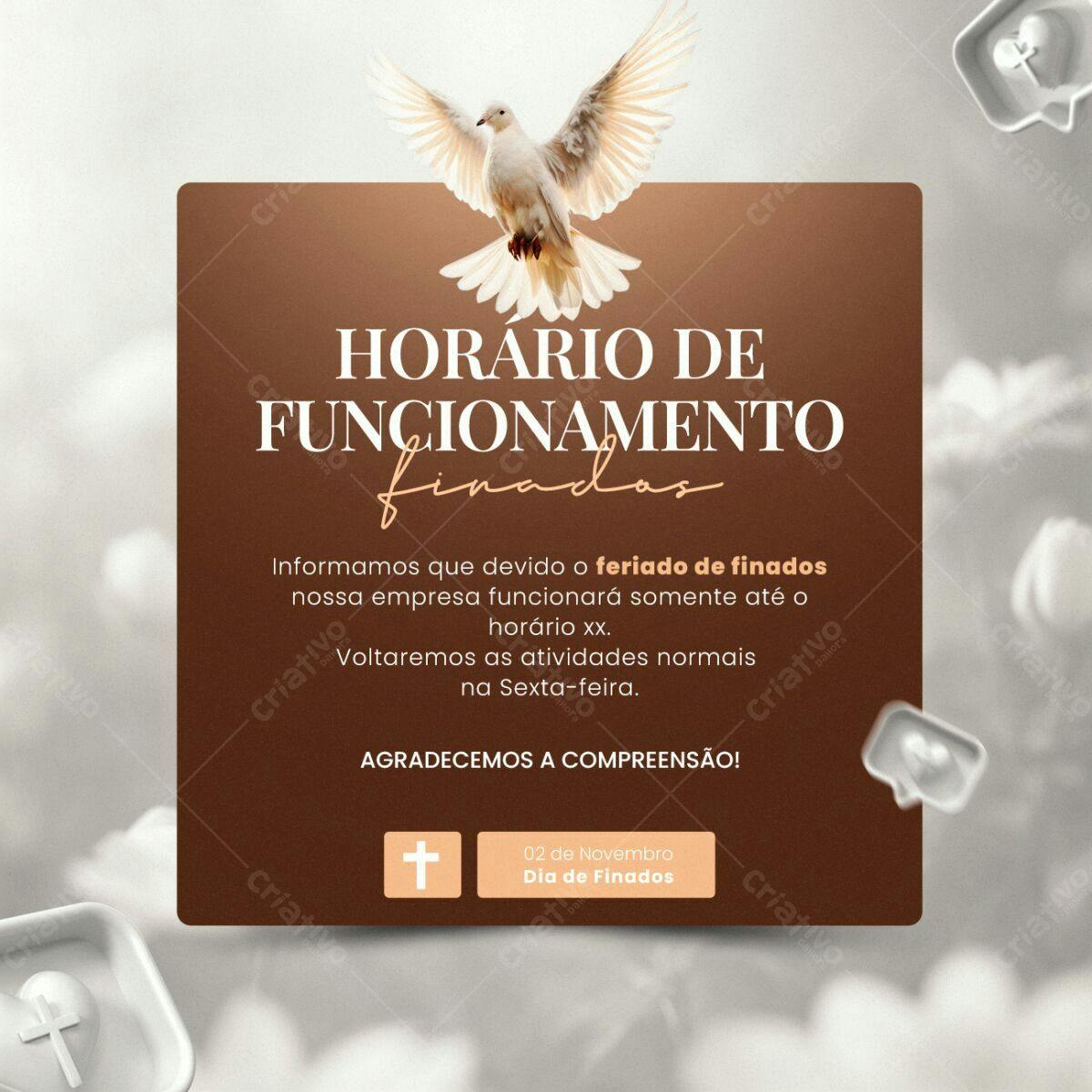 Postagem Dia de Finados PSD Editável