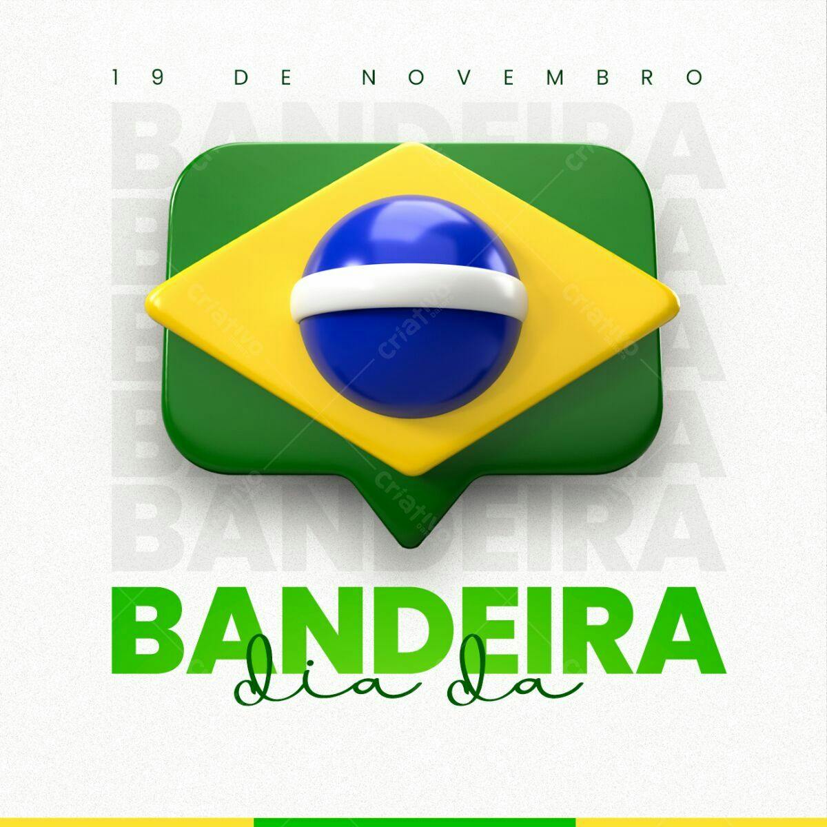 Post para o Dia da Bandeira PSD Editável