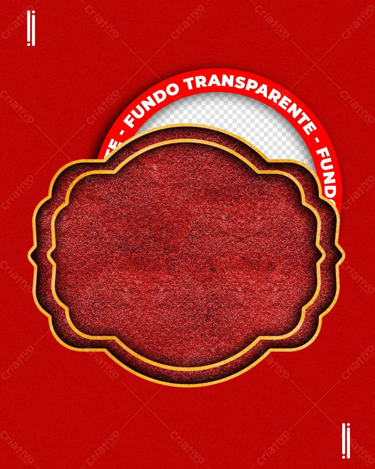 Moldura Vermelha com Fundo Transparente PSD Editável
