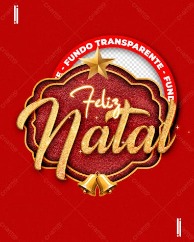 Selo 3d | tema natal | psd editável | imagem sem fundo | para composição