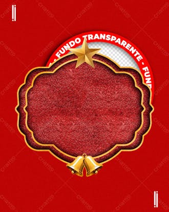 Selo 3d | tema natal | psd editável | imagem sem fundo | para composição