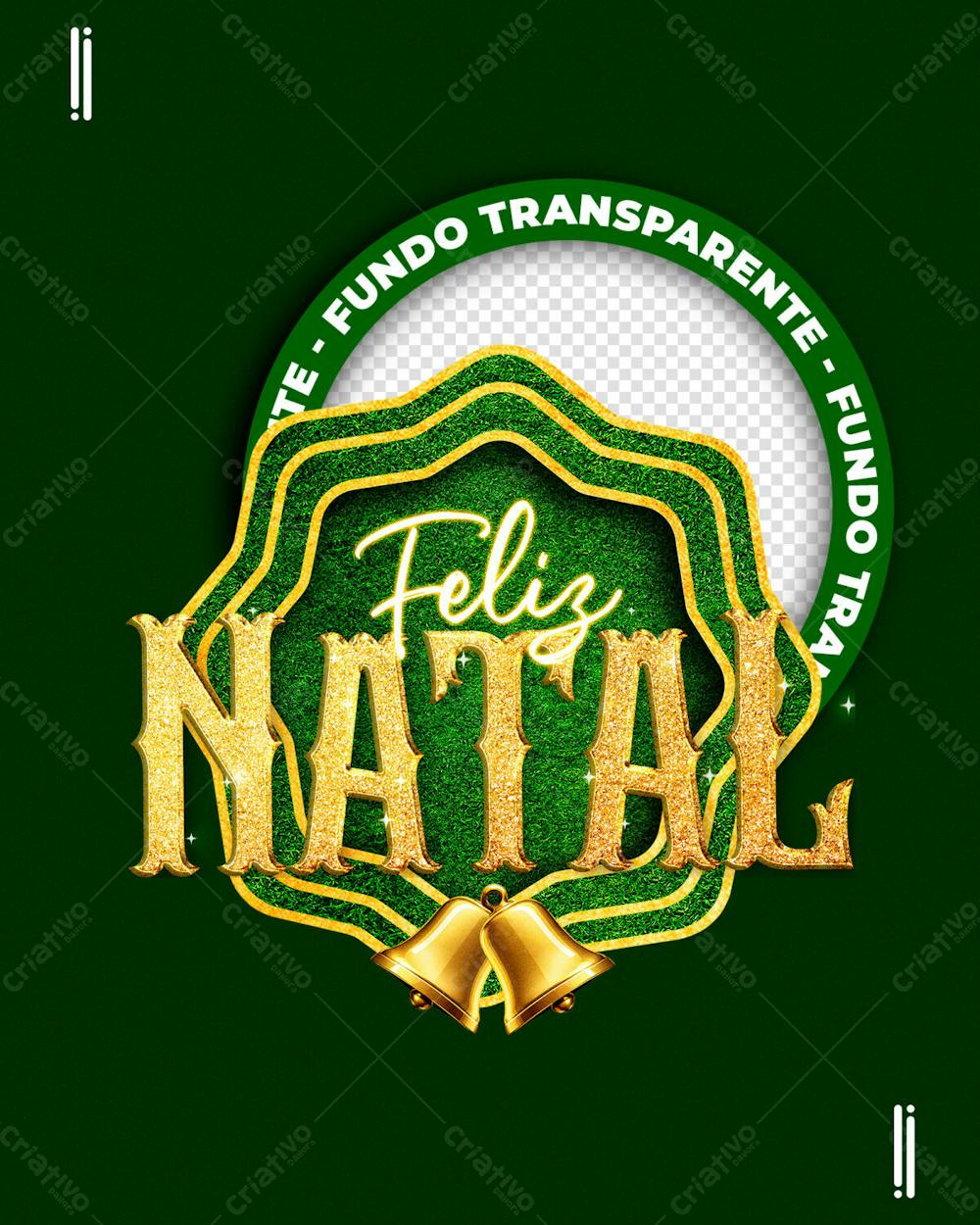 SELO 3D | TEMA NATAL | PSD EDITÁVEL | IMAGEM SEM FUNDO | PARA COMPOSIÇÃO