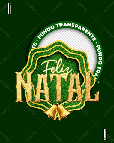 Selo 3d | tema natal | psd editável | imagem sem fundo | para composição