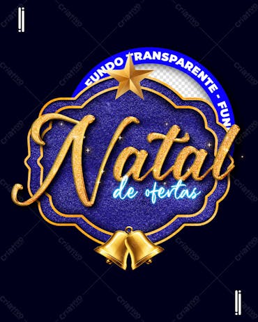SELO 3D | TEMA NATAL | PSD EDITÁVEL | IMAGEM SEM FUNDO | PARA COMPOSIÇÃO