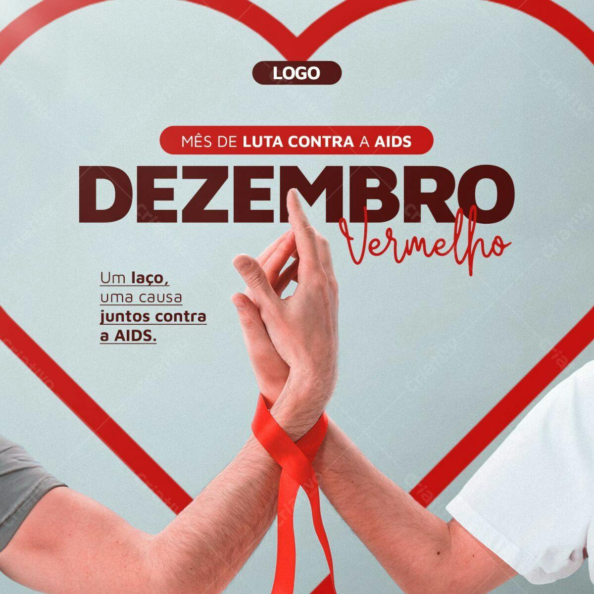 Post para Dezembro Vermelho PSD Editável