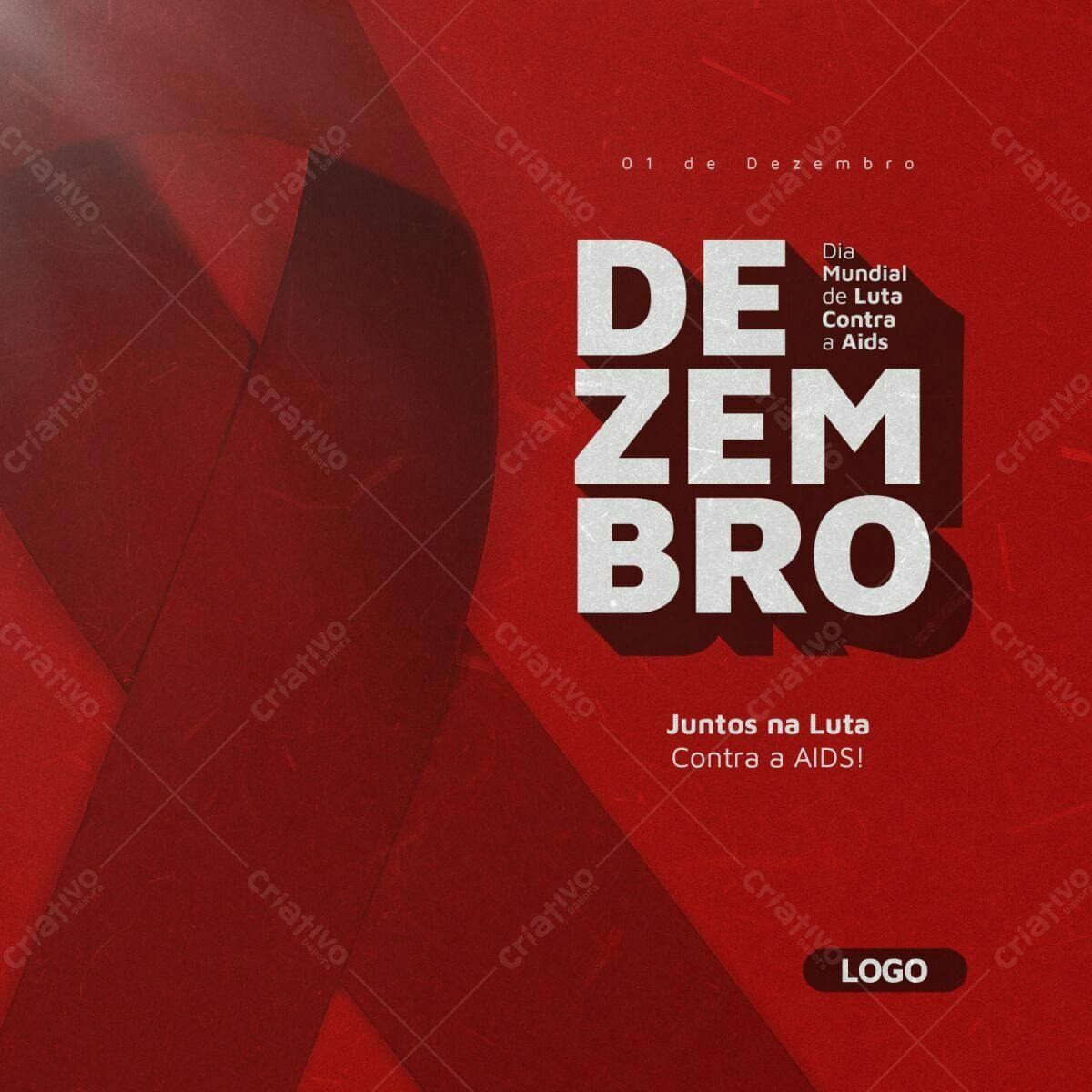 Post para Dia Mundial de Luta Contra a AIDS PSD Editável