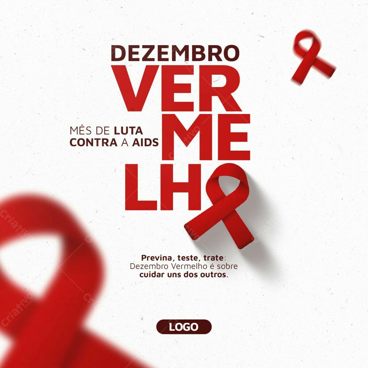 Post para Dezembro Vermelho PSD Editável