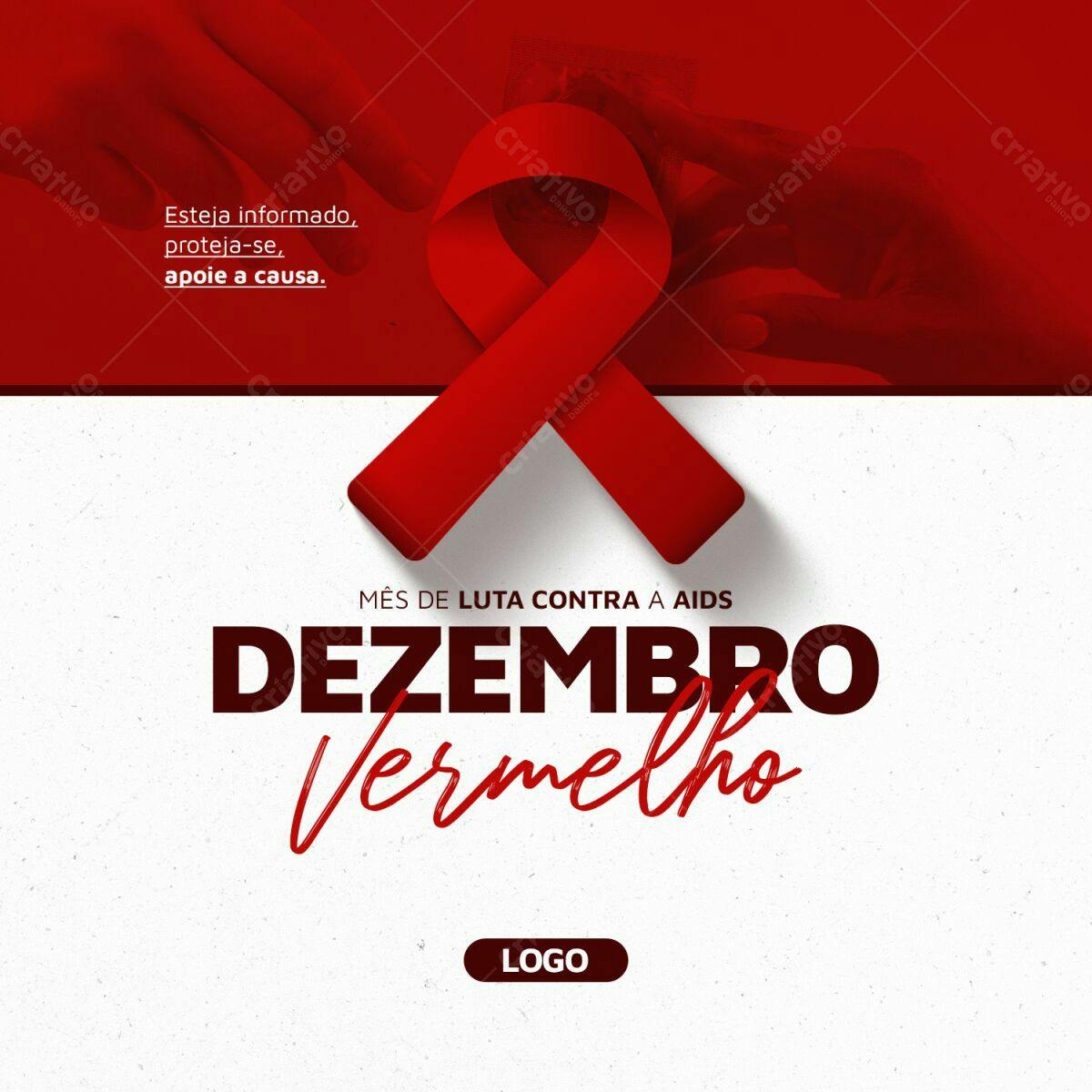 Postagem Dezembro Vermelho PSD Editável